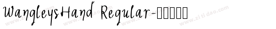 WangleysHand Regular字体转换